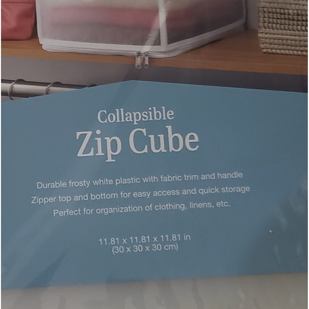 NIP1 Whitmor Collapsible Zip Cube WWW dimensions30L x 30W x 30H centimeters - Picture 4 of 5